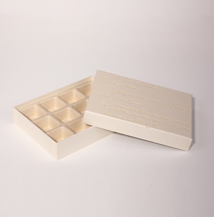 Multi-cavity formed tray inside an open packaging box
