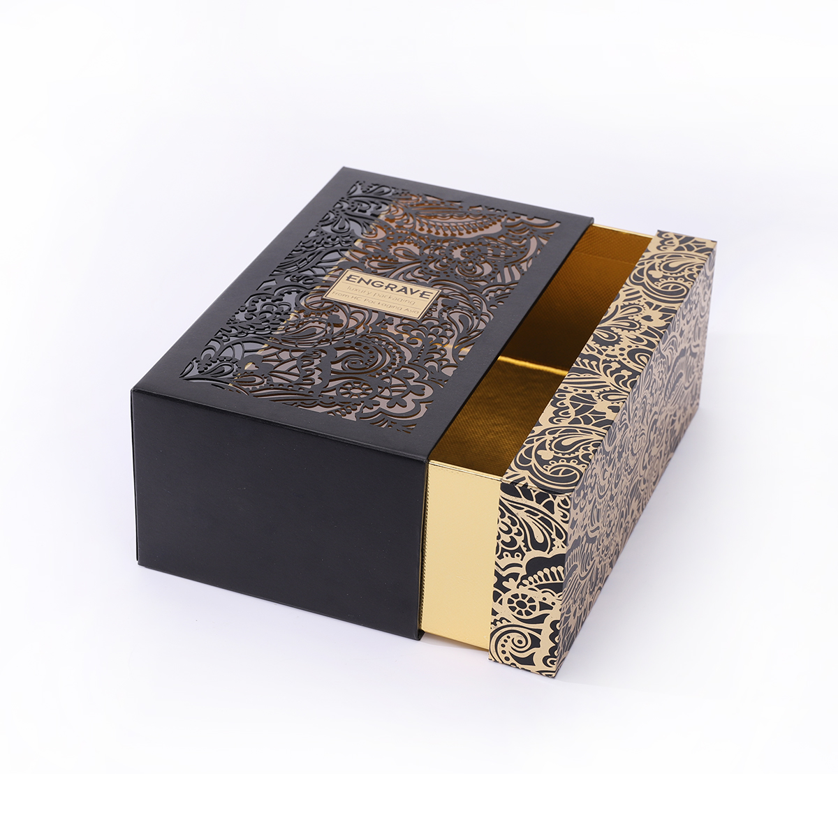 Paper Perfume Gift Box Black hollow Gift Box