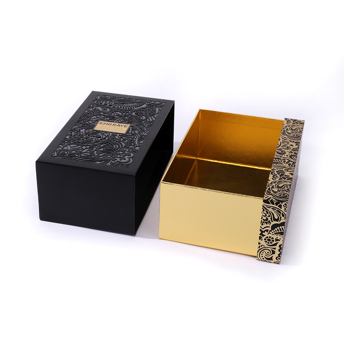 Paper Perfume Gift Box Black hollow Gift Box
