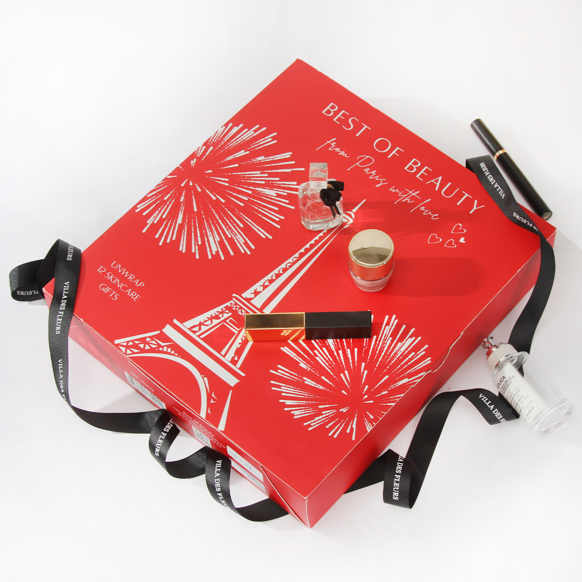 Red Christmas Advent Calendar Card Box