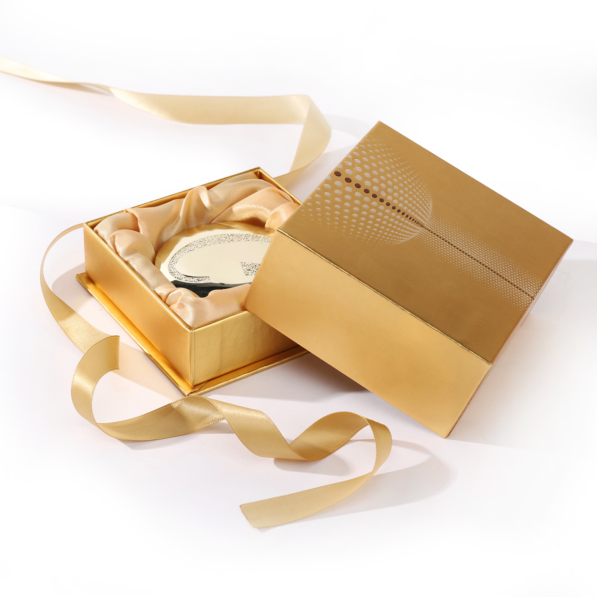 Compact Powder With Gold card Box Mockup