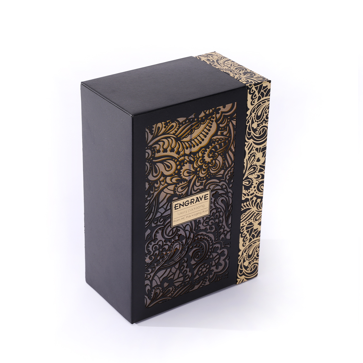 Paper Perfume Gift Box Black hollow Gift Box