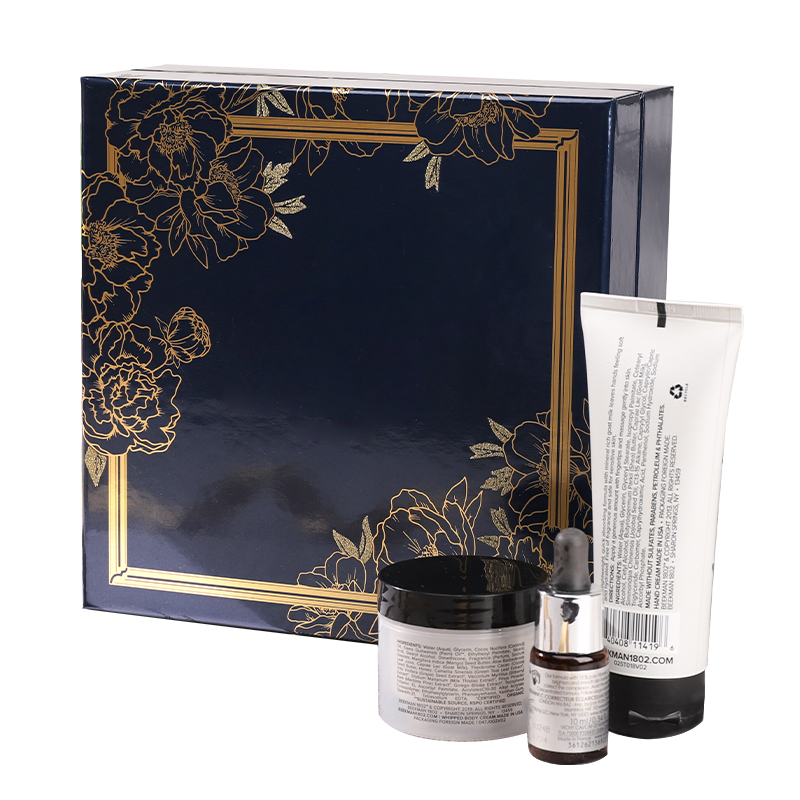 Black Top & Base skincare box set with ribbion