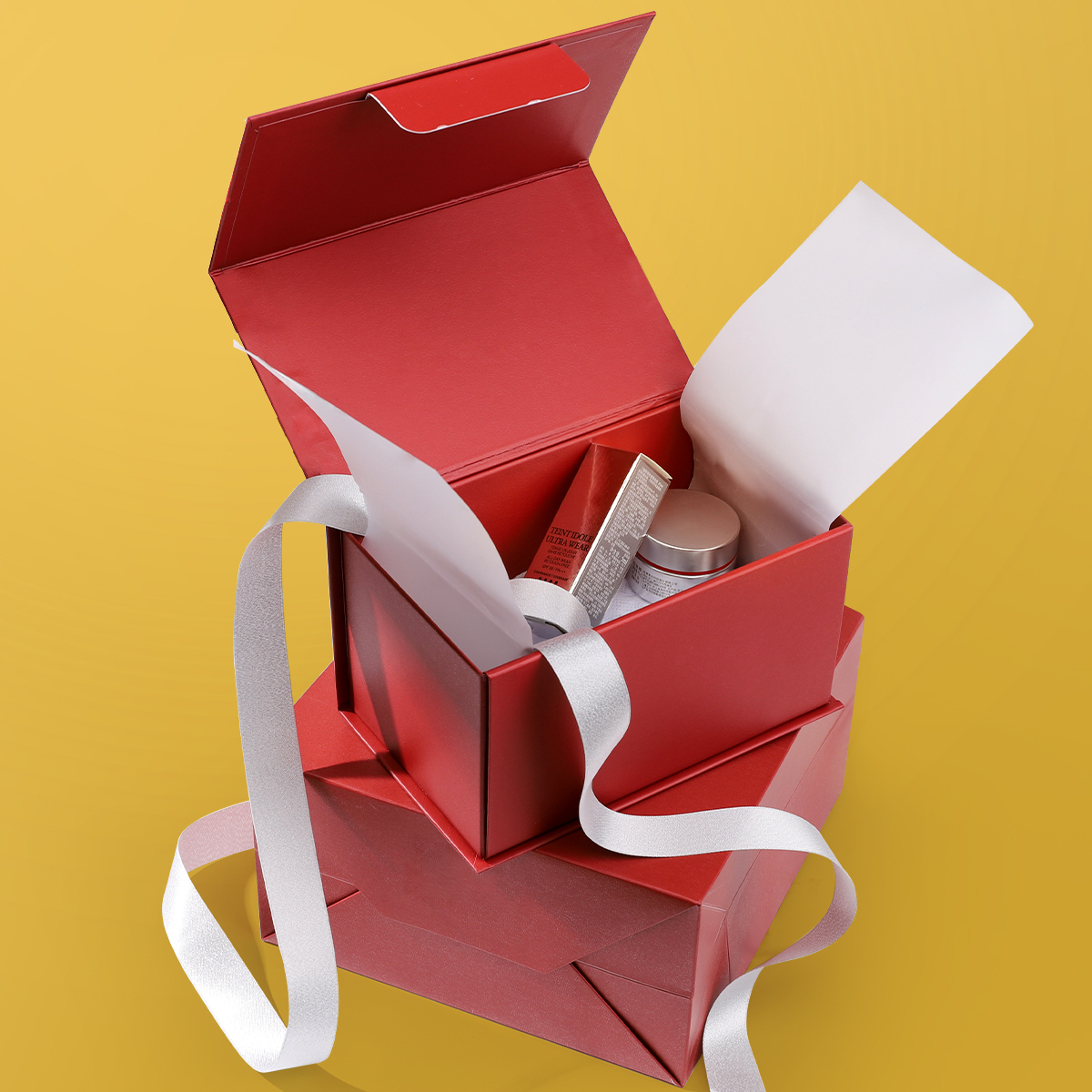 Foldable Red Custom Make up Packaging Box