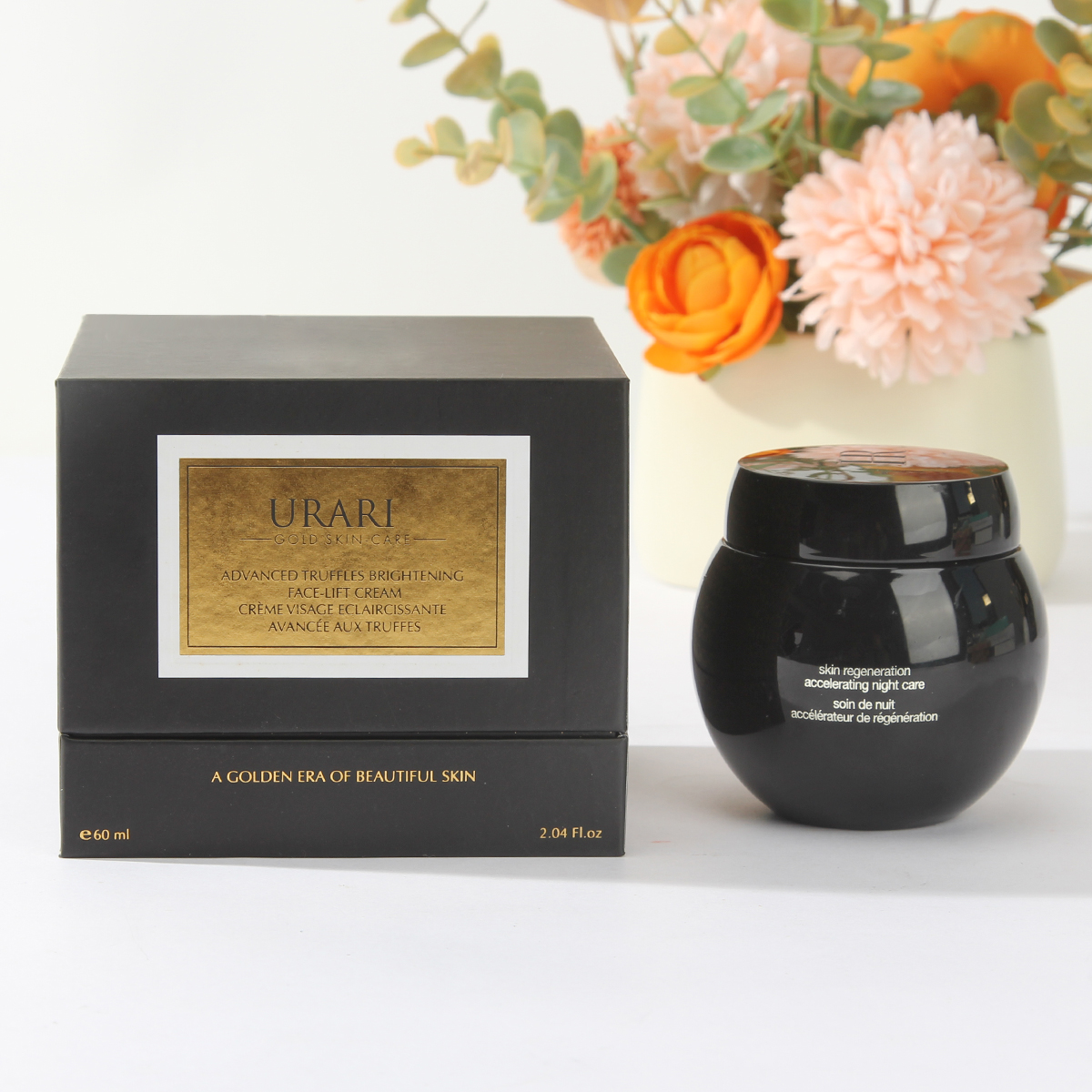 Black cream product packaging print