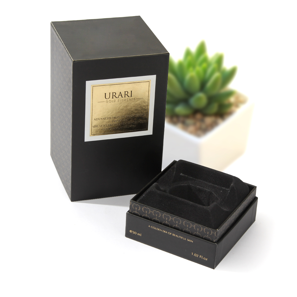 Black cream product packaging print
