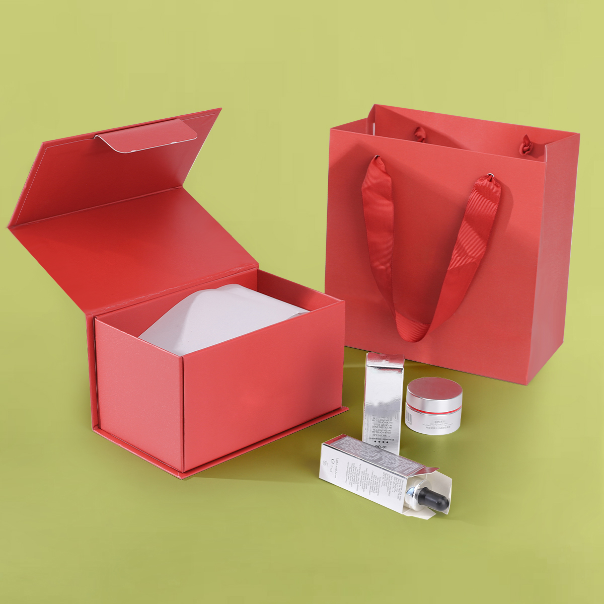 Foldable Red Custom Make up Packaging Box