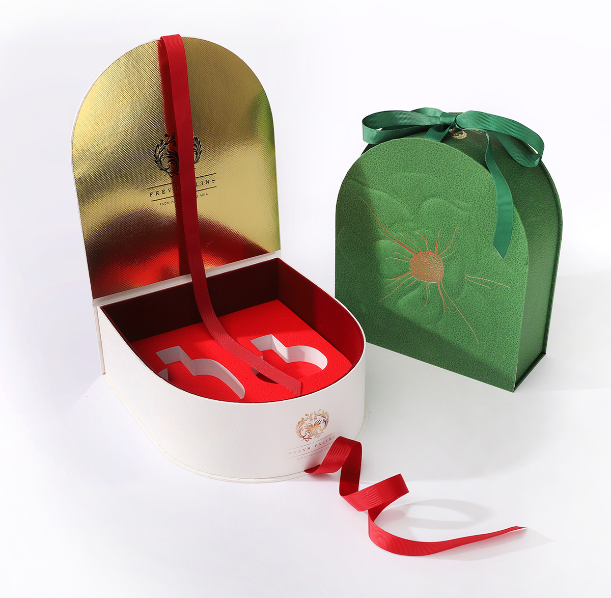 Special-shaped perfume gift box with ribbion